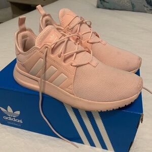 Adidas Pink Sneakers - they are a kids 5.5 but for like women’s 7.5